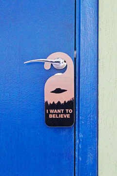 Aviso de porta I Want To Believe - Sinalização Criativa - comprar online