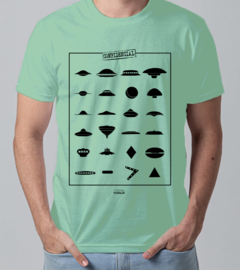 Camiseta Formas dos Óvnis (UFO Shapes) - Linha Cores - Algodão