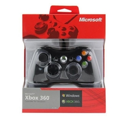 Controle Microsoft USB C/FIO - PC e Xbox 360 - PRETO