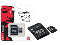 CARTAO DE MEMORIA KINGSTON MICRO SD 16GB CLASSE DEZ C/ ADAPTADOR – SDC1 0G2/16GB