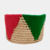 Cesto Mayla Redonda em Trançado de Palha de Carnaúba com Barbante Verde com Vermelho - M na internet