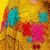 Poncho em Renda Filé - Mostarda com Colorido - comprar online