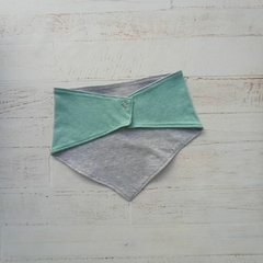 pañuelito reversible verde/ gris - comprar online