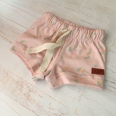 SHORT ROSA CON ROSAS AMARILLAS