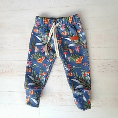 pantalón (rustico con lycra) fauna y flora silvestre/ azul aero