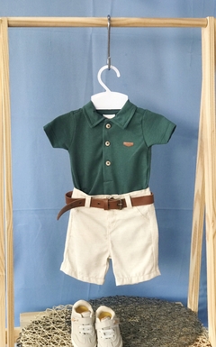 CONJ PARAISO BODY POLO +BERM C/CINTO VERDE (M, G e GG)