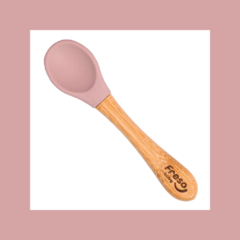 COLHER FRESO BABY BAMBU E SILICONE - ROSA - comprar online