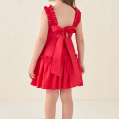 VESTIDO PETIT CHERIE VERMELHO ALCA ELASTICO LACO STRASS OMBRO (tam 6) - comprar online