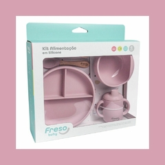 KIT ALIMENTACAO FRESO BABY DE SILICONE 5 PCS - ROSA