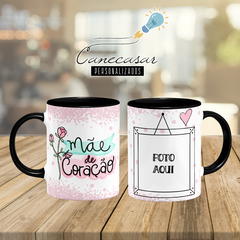 Caneca Mãe de coração com Foto na internet