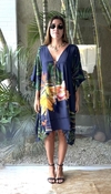 Kaftan Brasil Azul Curto