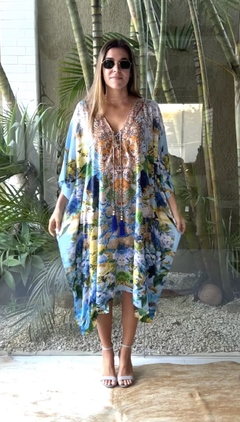 Kaftan Hortênsias Curto - comprar online