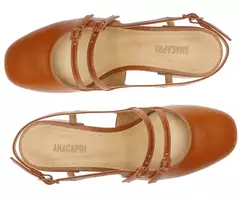 ANACAPRI Sapatilha Boneca Slingback Marrom Milena - comprar online