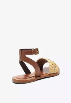 VICENZA SANDALIA Flat Lea Caramelo - Morena Shoes