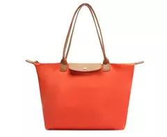 ANACAPRI Bolsa Shopping Grande Nylon Botão Laranja - comprar online