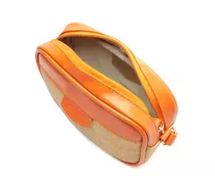 ANACAPRI Bolsa Tiracolo Média Raffia Com Lenço Laranja - Morena Shoes