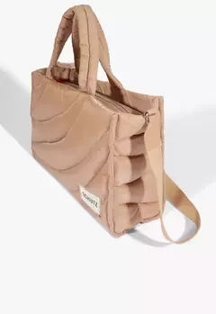 SCHUTZ BOLSA SHOPPING NYLON BEGE - comprar online