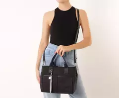 ANACAPRI Bolsa Tote Grande Sporty Nylon Preta