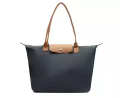 ANACAPRI Bolsa Shopping Grande Nylon Botão Azul - comprar online