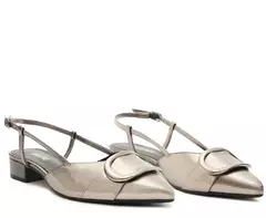 ANACAPRI Sapatilha Slingback Fivela Mono Prata Grafite 34 - comprar online