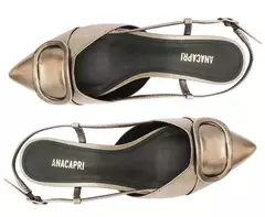 ANACAPRI Sapatilha Slingback Fivela Mono Prata Grafite 35 na internet