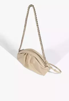 SCHUTZ BOLSA POUCH BUZZ COURO BEGE - comprar online