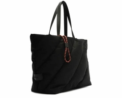 ANACAPRI Bolsa Shopping Grande Fluffy Nylon Preta - comprar online