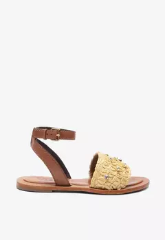 VICENZA SANDALIA Flat Lea Caramelo - comprar online