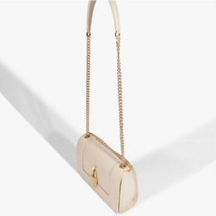 SCHUTZ BOLSA TIRACOLO PEQUENA COURO CADEADO OFF WHITE - comprar online