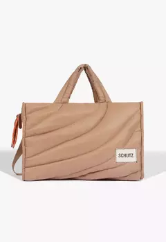 SCHUTZ BOLSA SHOPPING NYLON BEGE