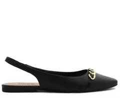 ANACAPRI Sapatilha Slingback Preta Correntes