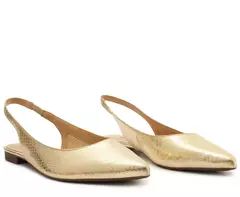 ANACAPRI Sapatilha Slingback Essencial Dourada - loja online