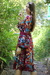 Vestido midi floral decote transpassado Pitt - Styllo Calçados e Moda