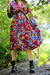 Vestido midi floral decote transpassado Pitt - comprar online
