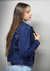 Jaqueta jeans feminina Flor de Lis azul marinho na internet