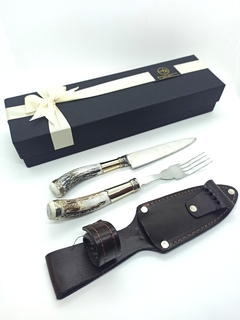 set cuchillo y tenedor asta de ciervo - comprar online