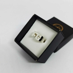 Anillo Doble Inicial Plata 925