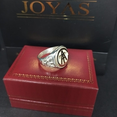 Anillo Sello Fútbol Plata 925