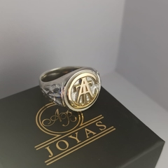 Anillo Sello Talleres Plata 925 y Oro 18k - comprar online