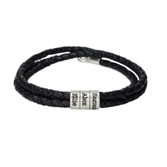 Pulsera cuero Plata 925 Unisex