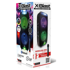 Bafle Bluetooth Portátil Novik X Blast Mic. Wireless 2x8''