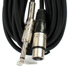 Cable de micrófono de 6 Mts. Con conectores canon y plug.