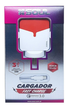 CARGADOR SOUL ORIGINAL CARGA RAPIDA TRIPLE USB 3.4