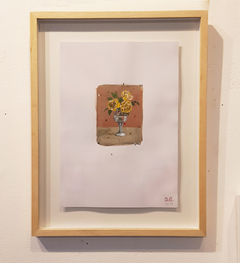 Daniel García, Pequeñas pinturas de flores #05, acrílico sobre papel 29,5 x 21cm + marco (-10% efectivo, transferencia ó débito eligiendo la opción "pago a convenir") - comprar online