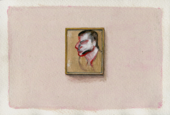 Daniel García, de la serie Cuadras en una pared (after Francis Bacon) acrílico sobre papel 17 x 25 cm + marco (-10% efectivo, transferencia ó débito eligiendo la opción "pago a convenir")