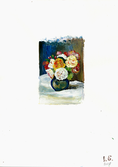 Daniel García, Pequeñas pinturas de flores, acrílico sobre papel 29,5 x 21cm SIN MARCO (-10% efectivo, transferencia ó débito eligiendo la opción "pago a convenir")