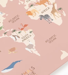 Mapa Ilustrado - Animales - Fondo rosa en internet