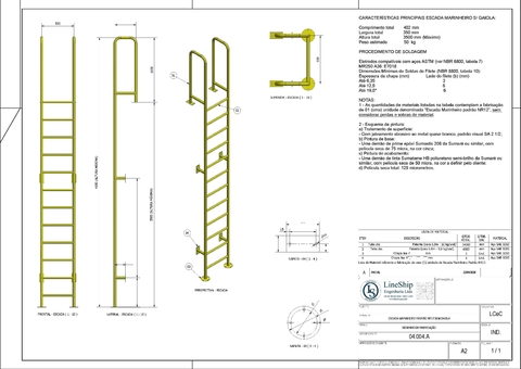 Projeto Escada Marinheiro Simples (até 3,5m)