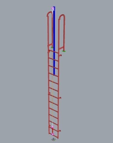 Projeto Linha de Vida Vertical para Escada Marinheiro 12m (Completo com ART)