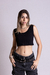 Cropped Canelado Preto